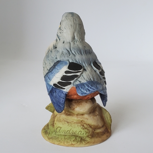 Vtg Andrea by Sadek Baby Bluebird Porcelain Bird Figurine #6350 made in Japan - Picture 3 of 8